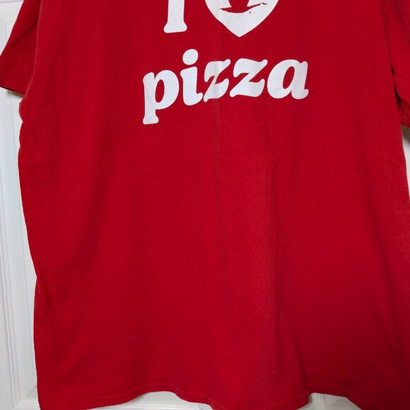 WaWa "I Love Pizza" Red T-Shirt XL Gildan Heavy Cotton, Short Sleeve - Picture 4 of 10